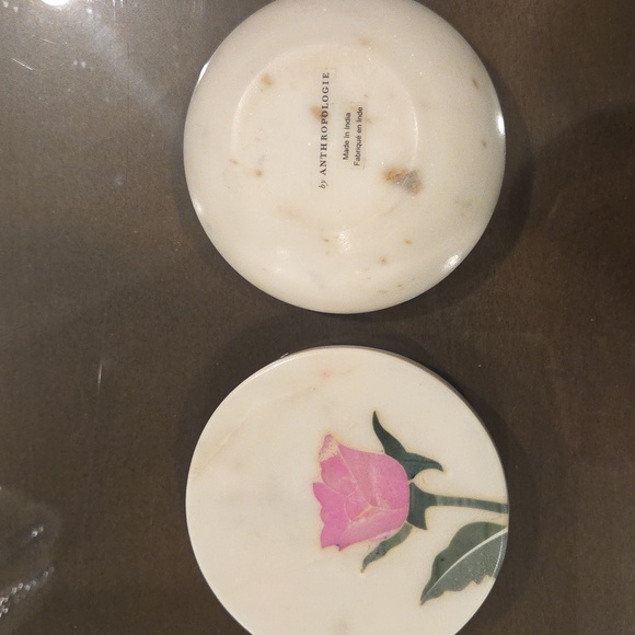 BRAND NEW ANTHROPOLOGIE MARBLE Flower Trinket JEWELRY Box $60 - Picture 3 of 3
